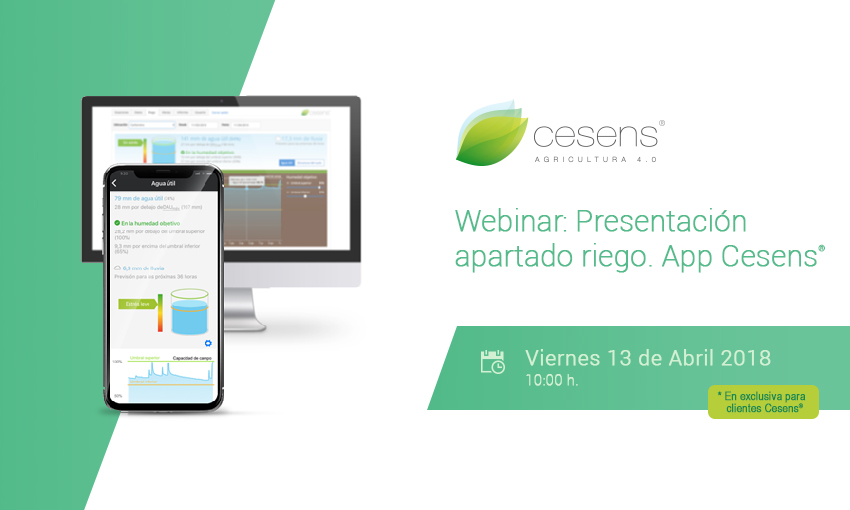 Nueva sección de riego en la app Cesens®